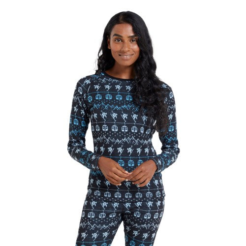 Front - Mountain Warehouse Womens/Ladies Skiing Scene Thermal Top