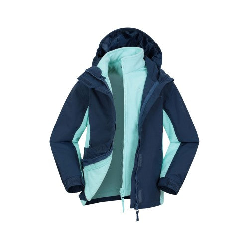 Front - Mountain Warehouse Childrens/Kids Lightning 3 in 1 Waterproof Jacket