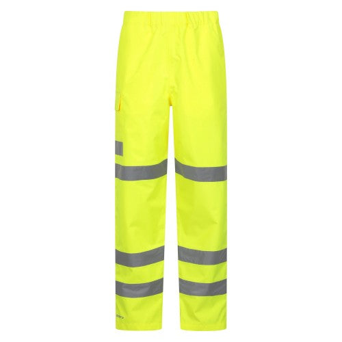 Front - Mountain Warehouse Unisex Adult Waterproof High-Vis Work Over Trousers