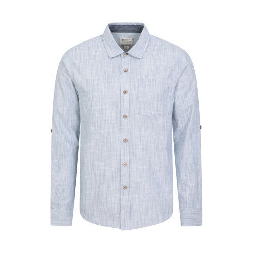 Front - Mountain Warehouse Mens Coconut Textured Long-Sleeved Shirt