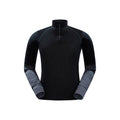 Front - Mountain Warehouse Mens Ultra Merino Wool Zip Neck Base Layer Top