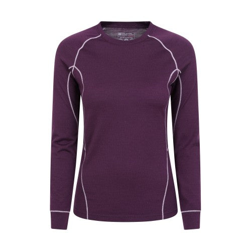 Front - Mountain Warehouse Womens/Ladies Asgard Merino Wool Long-Sleeved Thermal Top