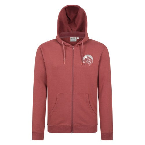 Front - Mountain Warehouse Mens Adventure Graphic Full Zip Hoodie
