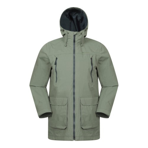 Front - Mountain Warehouse Mens Hastings Long Waterproof Jacket