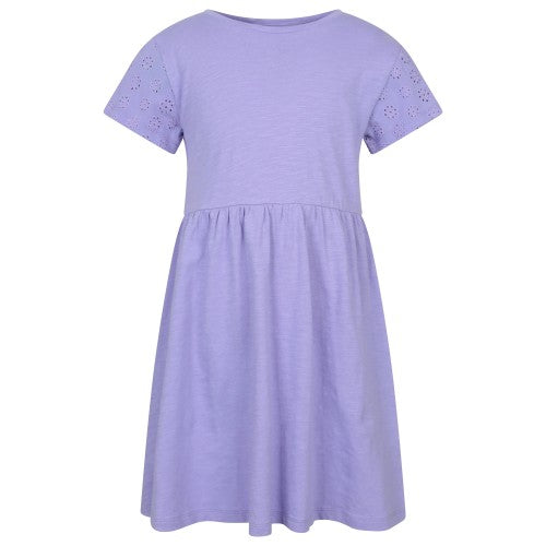 Front - Mountain Warehouse Girls Izzy Broderie Sleeve Dress