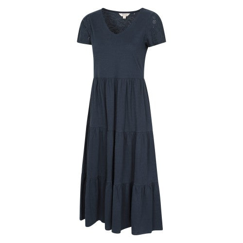 Front - Mountain Warehouse Womens/Ladies Malaga Tiered Broderie Sleeve Dress