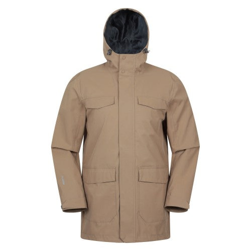 Tan-Tan - Front - Mountain Warehouse Mens Rushes Waterproof Jacket