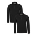 Front - Mountain Warehouse Mens Merino Wool Base Layer Top (Pack of 2)