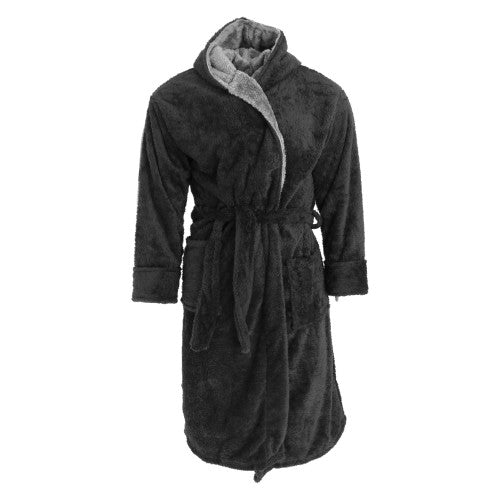 men's luxury dressing gown with hood Harvey James Mens Soft Hooded Fluffy Dressing Gown – Universal Textiles