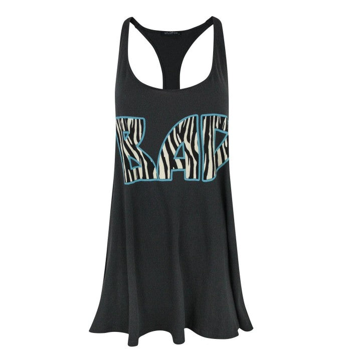 Front - Wildfox Womens/Ladies Bad Longline Sleeveless Tank Top