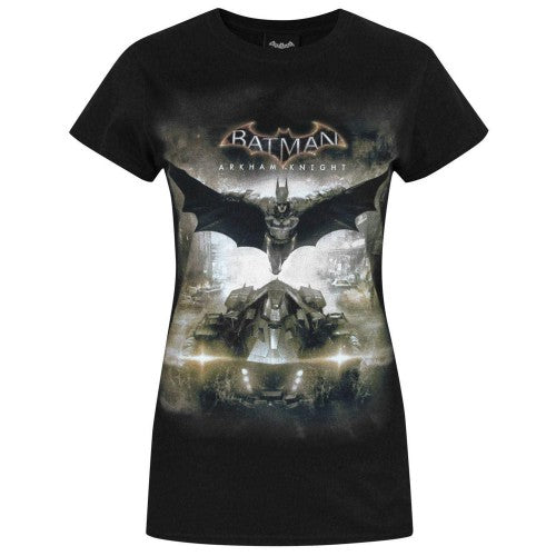 Front - Batman Womens/Ladies Arkham Knight Batmobile T-Shirt