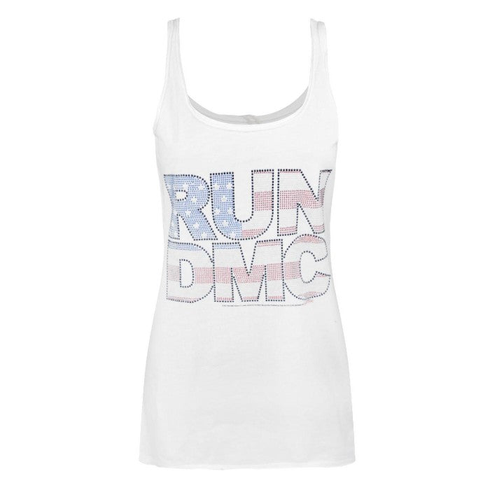 Front - Amplified Womens/Ladies Run DMC USA Diamante Tank Tops