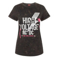 Front - AC/DC Womens/Ladies High Voltage Acid Wash T-Shirt