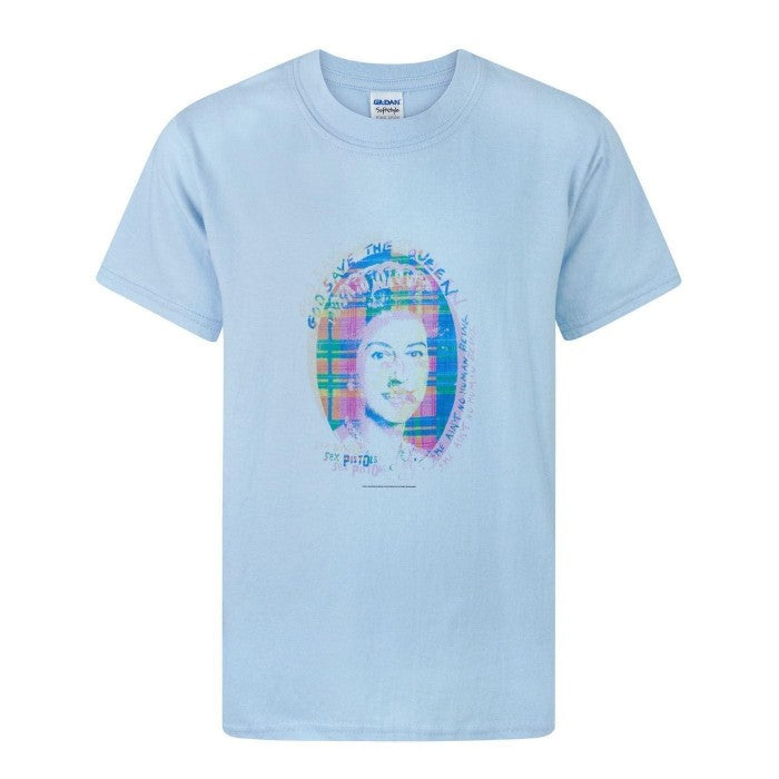 Front - Sex Pistols Childrens Boys Tartan Queen T-Shirt