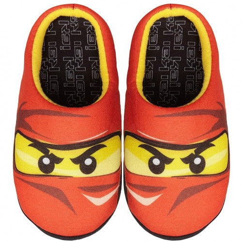 Front - Lego Ninjago Boys Red Ninja Kai Slippers