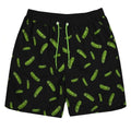Front - Rick And Morty Mens Pickle Rick Swim Shorts