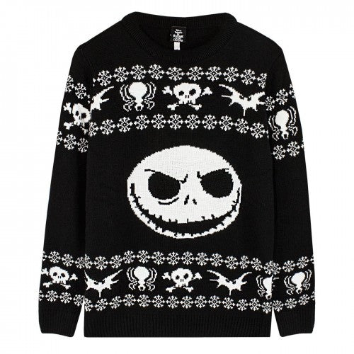 Front - Nightmare Before Christmas Unisex Adult Jack Skellington Knitted Jumper