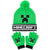 Front - Minecraft Creeper Hat And Gloves Set