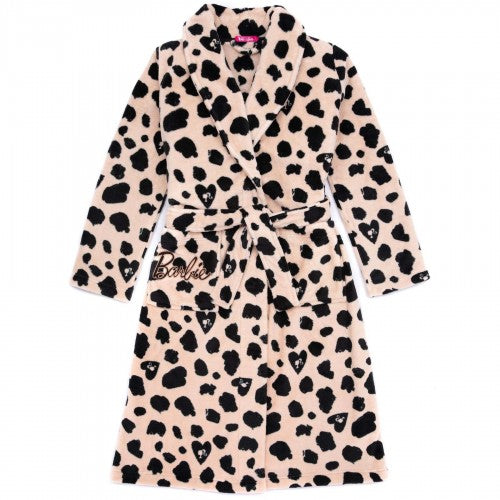 Front - Barbie Womens/Ladies Leopard Print Dressing Gown