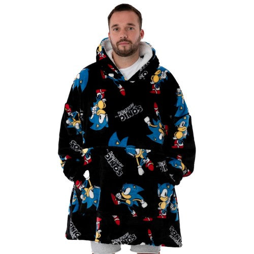 Front - Sonic The Hedgehog Mens Hoodie Blanket