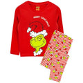 Front - The Grinch Girls Merry Grinchmas Long Pyjama Set