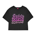 Front - Barbie Womens/Ladies Logo Acid Wash Crop Top