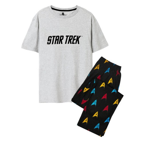 Front - Star Trek Mens Logo All-Over Print Pyjama Set
