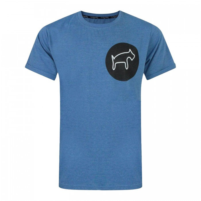 Front - Two Legged Dog Mens Circular Logo T-Shirt