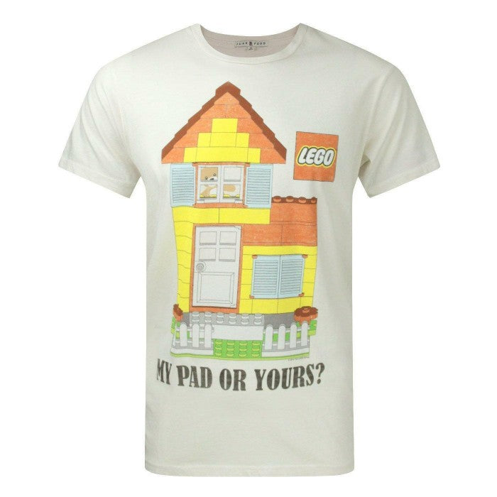 Front - Junk Food Mens My Pad Or Yours Lego T-Shirt