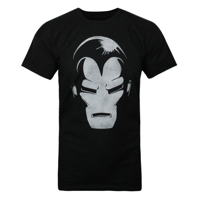 Front - Jack Of All Trades Mens Dark Portrait Iron Man T-Shirt