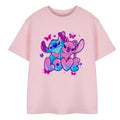 Front - Lilo & Stitch Girls Love Short-Sleeved T-Shirt