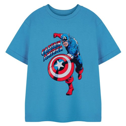 Front - Captain America Childrens/Kids Short-Sleeved T-Shirt