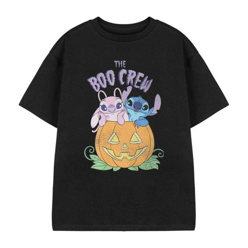 Front - Lilo & Stitch Girls Boo Crew Short-Sleeved T-Shirt