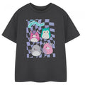 Front - Squishmallows Girls Checkerboard Short-Sleeved T-Shirt