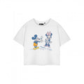 Front - Disney Womens/Ladies True Original Mickey & Minnie Mouse Short-Sleeved Crop T-Shirt