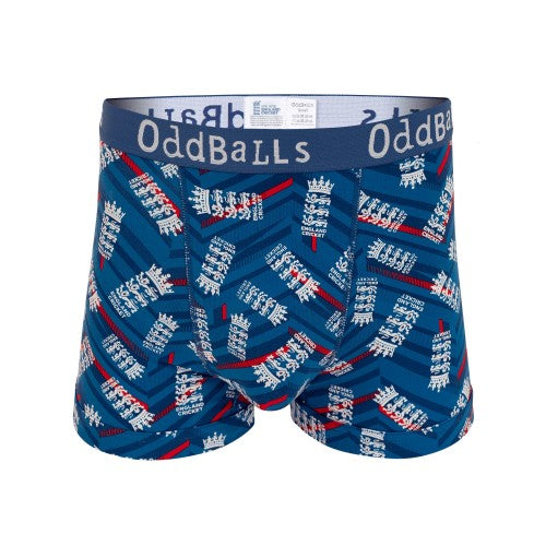 Front - OddBalls Mens ODI Inspired England Cricket Boxer Shorts