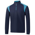 Front - Island Green Mens Colour Block Panelled Golf Top Layer