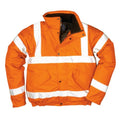 Front - Portwest Mens Hi-Vis Safety Workwear Bomber Jacket GO/RT