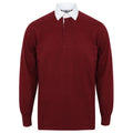 White - Front - Front Row Long Sleeve Classic Rugby Polo Shirt