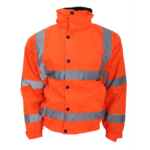 Front - Warrior Memphis High Visibility Bomber Jacket / Safety Wear / Workwear