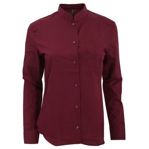 Front - Kariban Womens/Ladies Long Sleeve Mandarin Collar Shirt