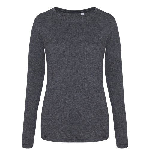 Front - AWDis Womens/Ladies Girlie Long Sleeve Tri-Blend T-Shirt