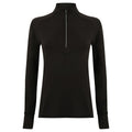 Front - Tombo Womens/Ladies Long Sleeve Zip Neck Performance Top