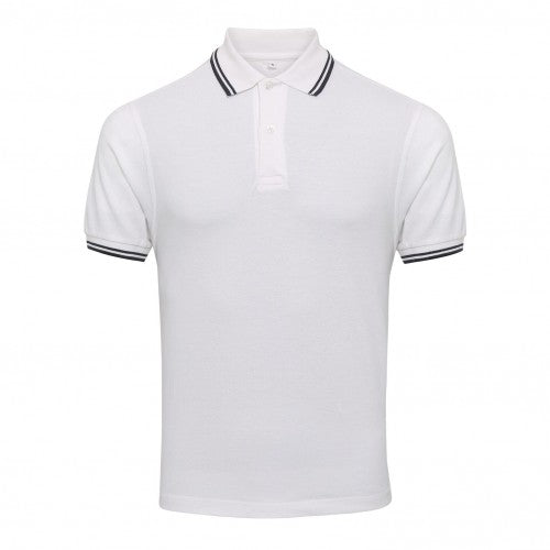 Front - AWDis Mens Stretch Tipped Piqu Polo Shirt