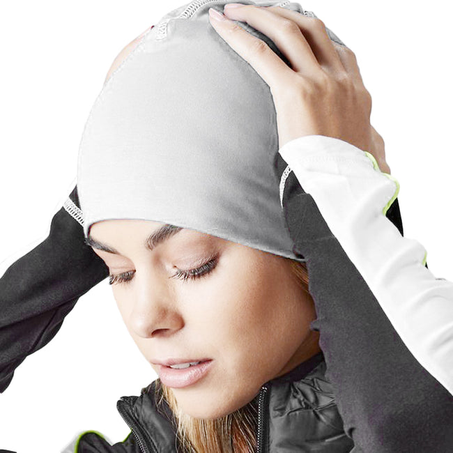 White-Black - Back - Beechfield Unisex Hemsedal Cotton Beanie