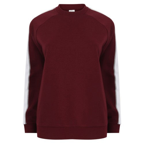 Front - Skinni Fit Unisex Contrast Raglan Sweatshirt