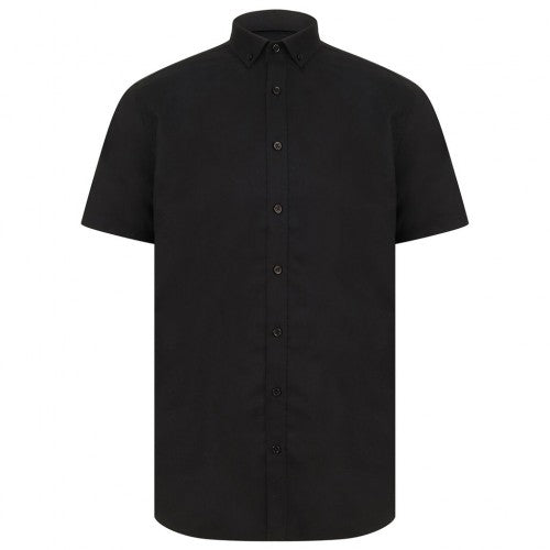 Front - Henbury Mens Modern Short Sleeve Oxford Shirt