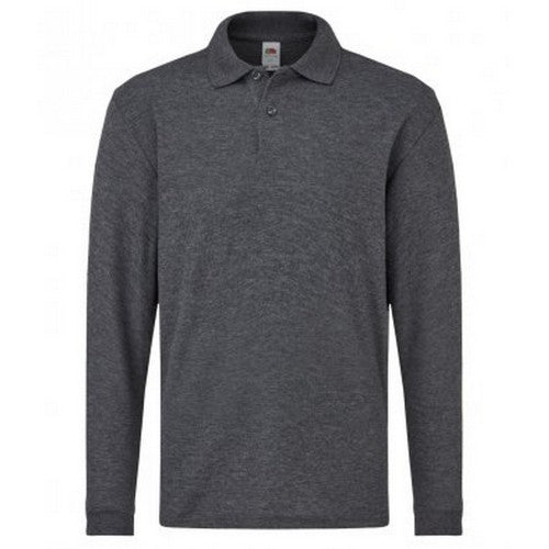Front - Fruit Of The Loom Childrens/Kids Long Sleeve Pique Polo Shirt