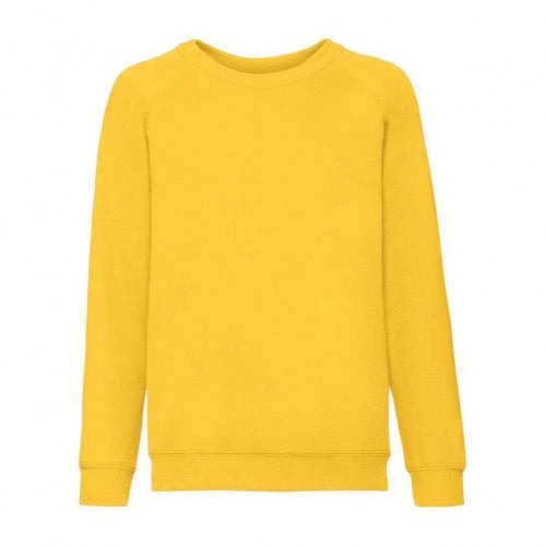 Purple - Front - Fruit of the Loom Childrens-Kids Classic Raglan Sweatshirt