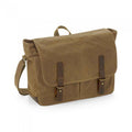 Olive - Front - Quadra Heritage Leather Trim Messenger Bag